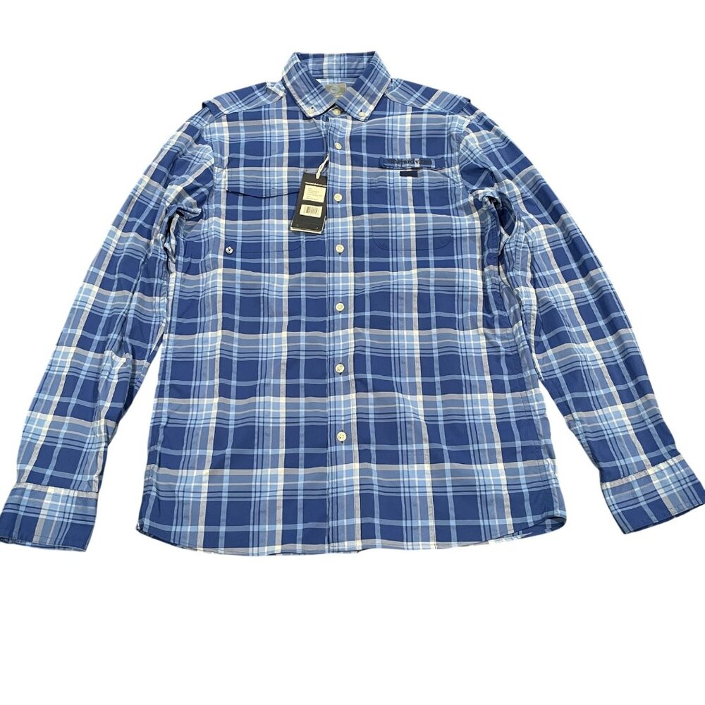 NWT Vineyard Vines Harbor Shirt Mens S Performance Classic Fit Blue Plaid Preppy